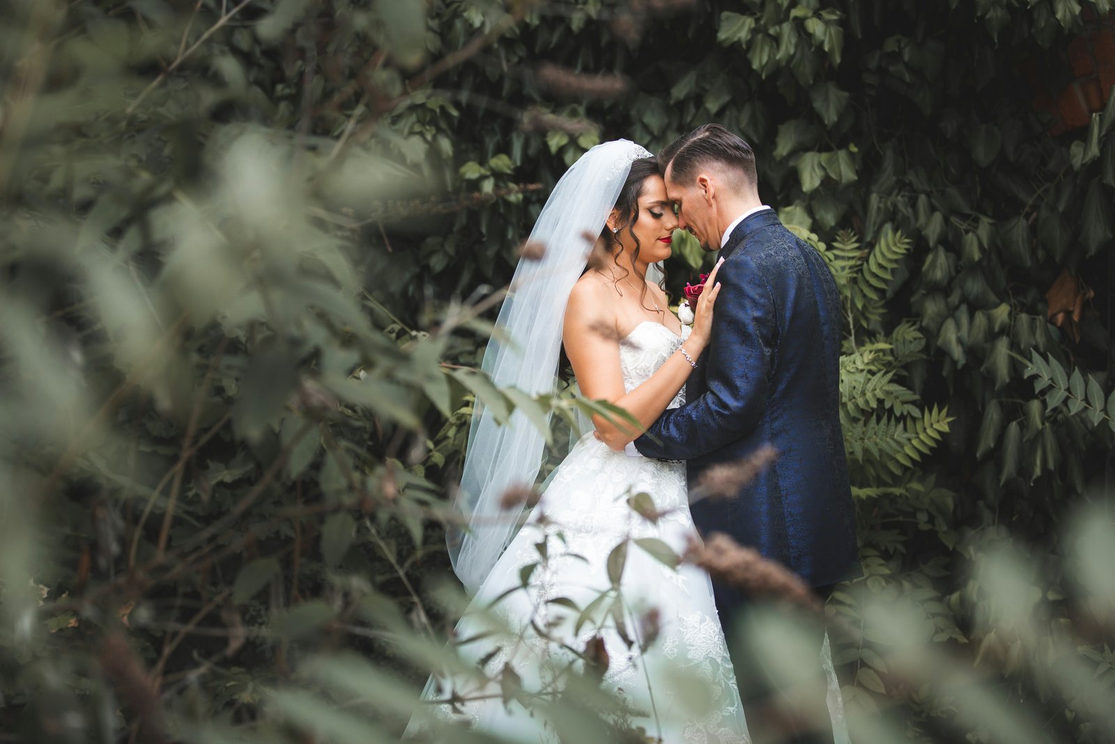 Bride and groom wedding moment